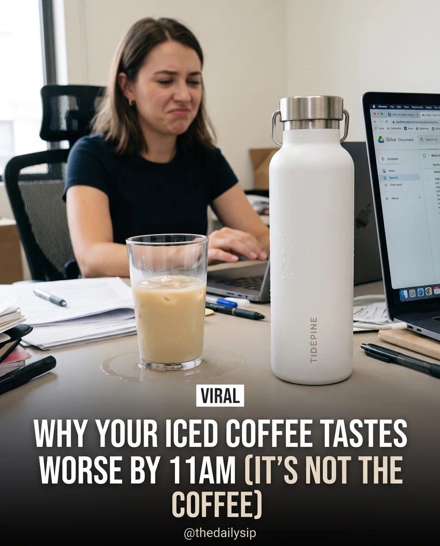 Example viral-post variation: Why your iced coffee tastes worse by 11am (it's not the coffee).